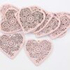 Laser cut wood heart pendant pink
