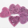 Laser cut wood heart pendant purple