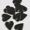 Heart enamelled charm 25mm black