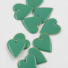 Heart enamelled charm 25mm green