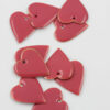 Heart enamelled charm 25mm pink