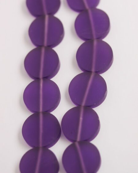 Resin Coin 22x4.5mm Purple