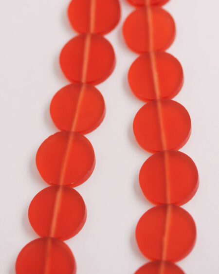 Resin Coin 22x4.5mm red orange