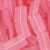 rectangle frosted resin bead 43x25mm pink