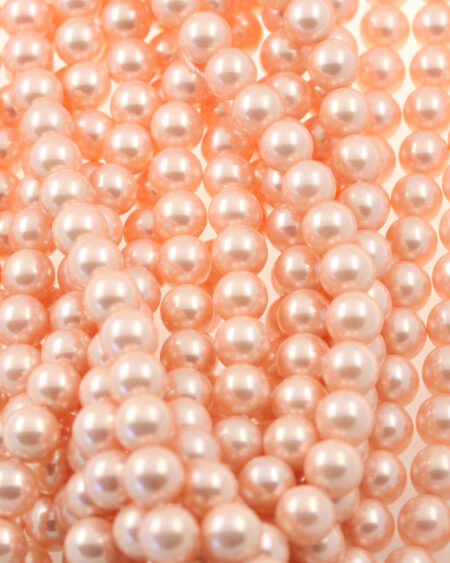 shell pearl round beads shiny pink