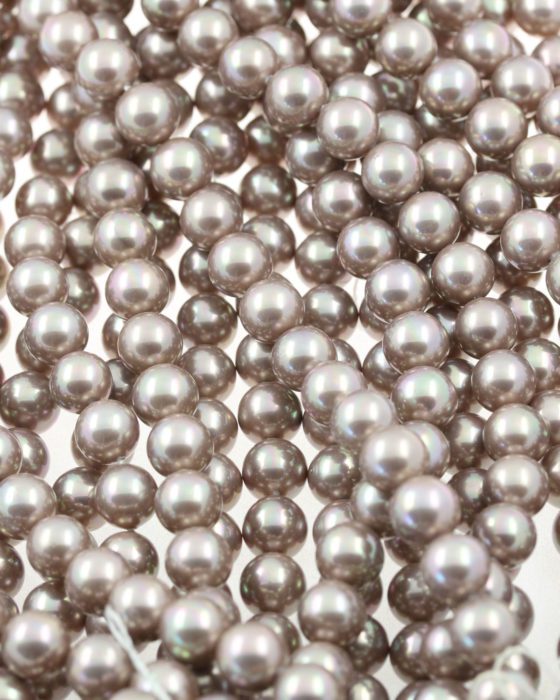 shell pearl round beads shiny fawn