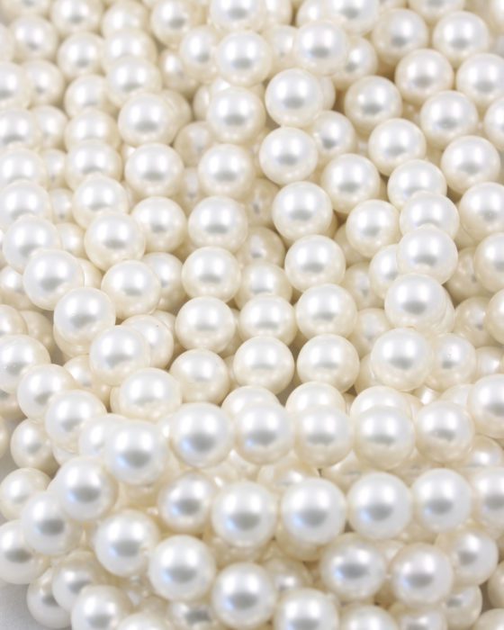 shell pearl round beads white