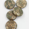 coin shape wooden bead green pink