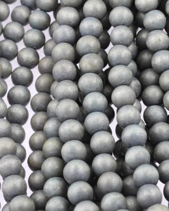 wooden beads 12mm grey