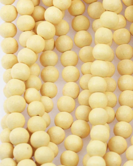 Wooden beads 8mm pastel yellow
