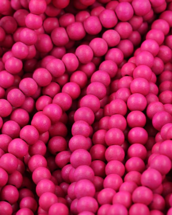 wooden beads 8mm hot pink