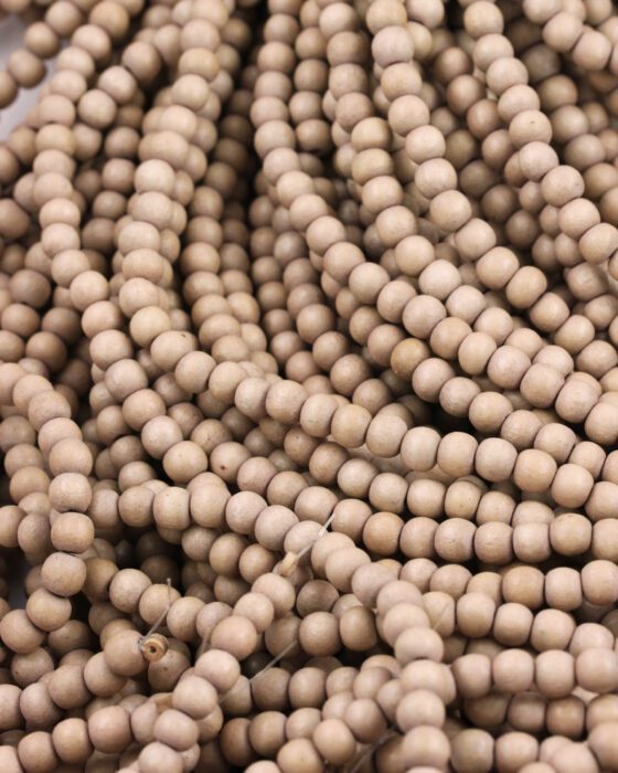 round wooden beads 6mm toasted almond