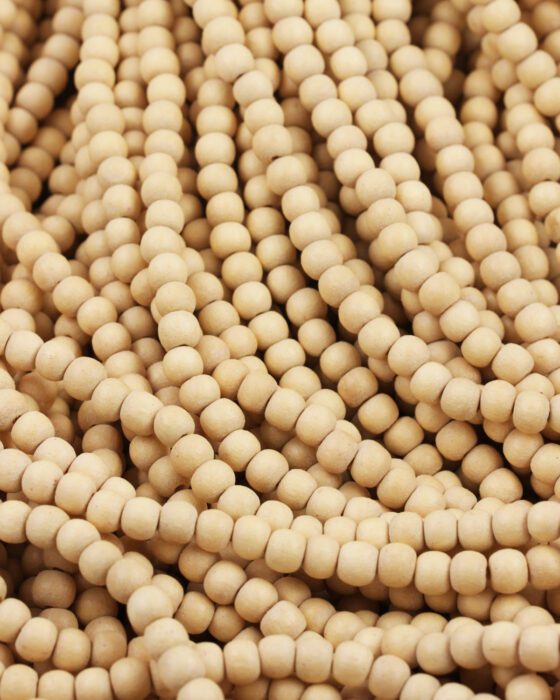 round wooden beads 6mm cream