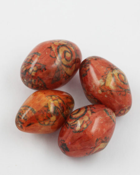 wrapped wooden bead bicone burnt orange