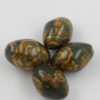 wrapped wooden bead bicone green brown