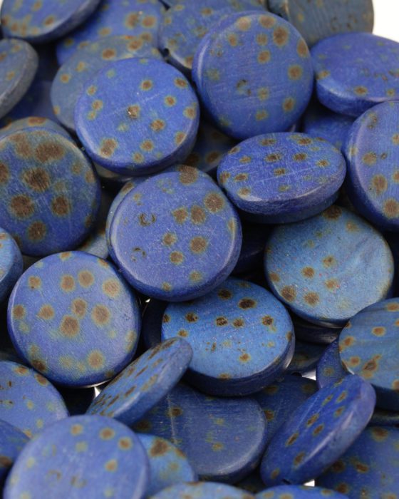 handmade wood beads royal blue