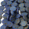 wooden coin beads royal blue
