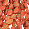 teardrop wooden beads orange