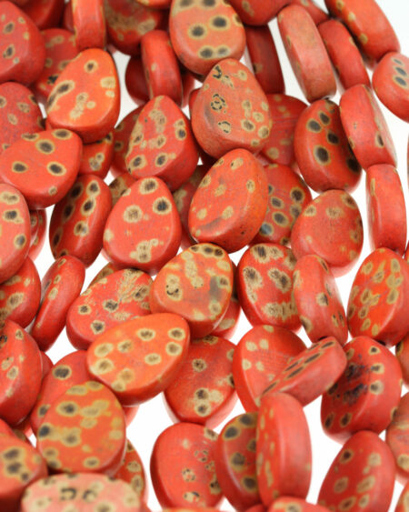 teardrop wooden beads orange