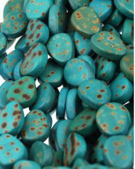 teardrop wooden beads turquoise