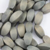 wooden oval bead grey