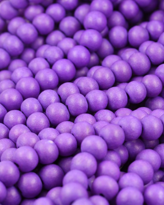 wooden beads 12mm violet