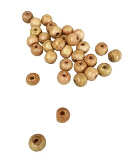 Large Hole Round wooden beads 11-13mm. Cream