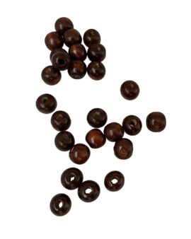 Large Hole Round wooden beads 11-13mm. Brown