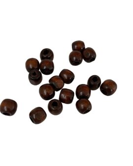 Wooden barrel beads Brown
