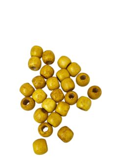 Wooden barrel beads Yellow