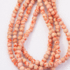 pink Wooden round beads 8mm splattered orange