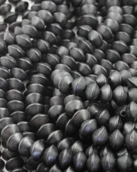 flying saucer wooden beads 11x14mm black