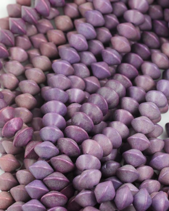 flying saucer wooden beads violet