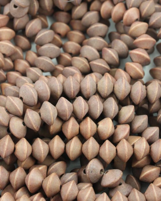flying saucer wooden beads 11x14mm brown
