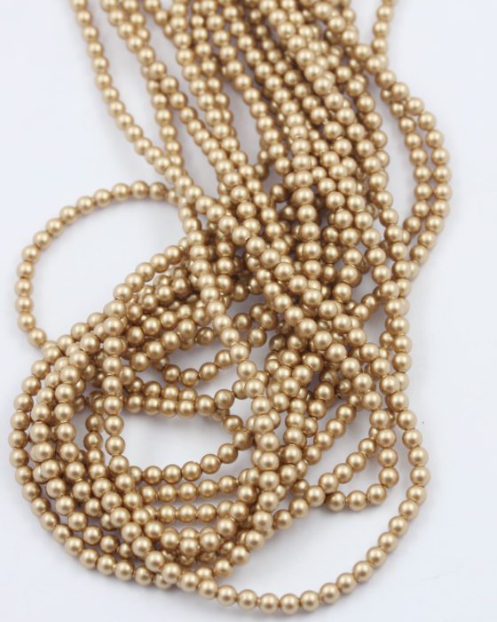 swarovski crystal pearl 3mm vintage gold