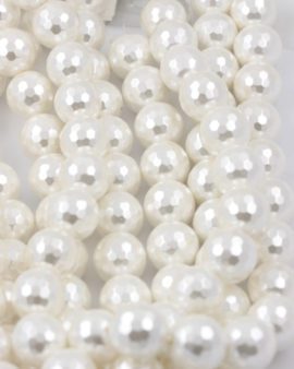 faceted shell pearls white
