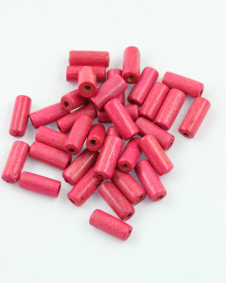 wood cylinder beads pink