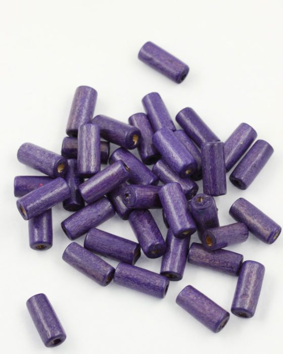 wood cylinder beads purple