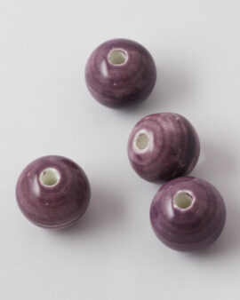 Porcelain round bead 22mm Purple