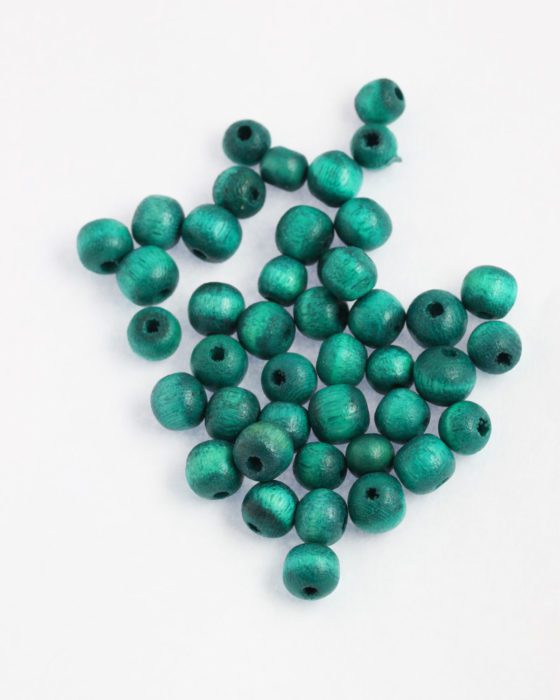 wooden beads 8mm teal