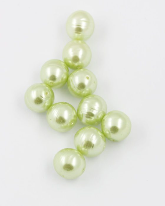 round baroque pearl 15mm light green