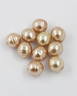 round baroque pearl 15mm light bronze