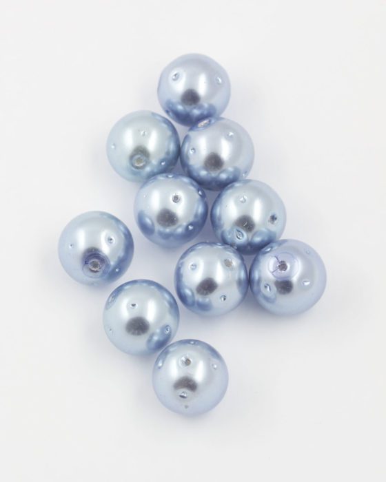 round baroque pearl 15mm light blue