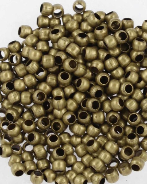crimp beads 3mm ant.brass