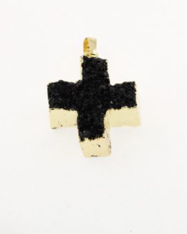 agate cross pendant charcoal