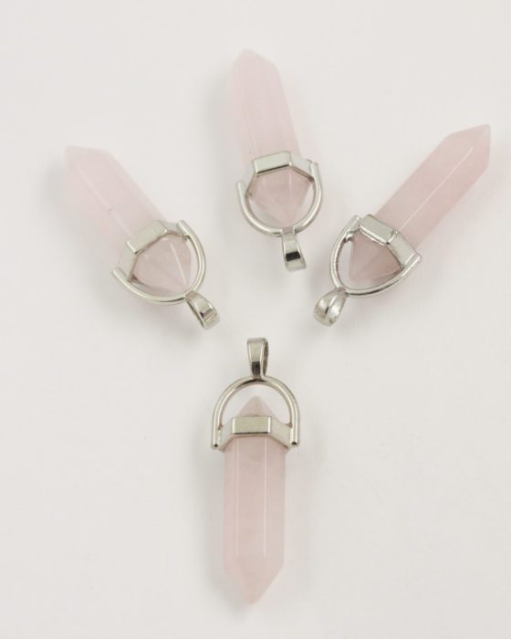 stone pendant with bail 40mm rose quartz