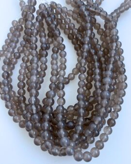 Round smooth grey agate 8mm