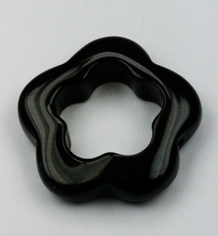 23 mm Obsidian flower ring - Sold per string - approx 20 pieces per string
