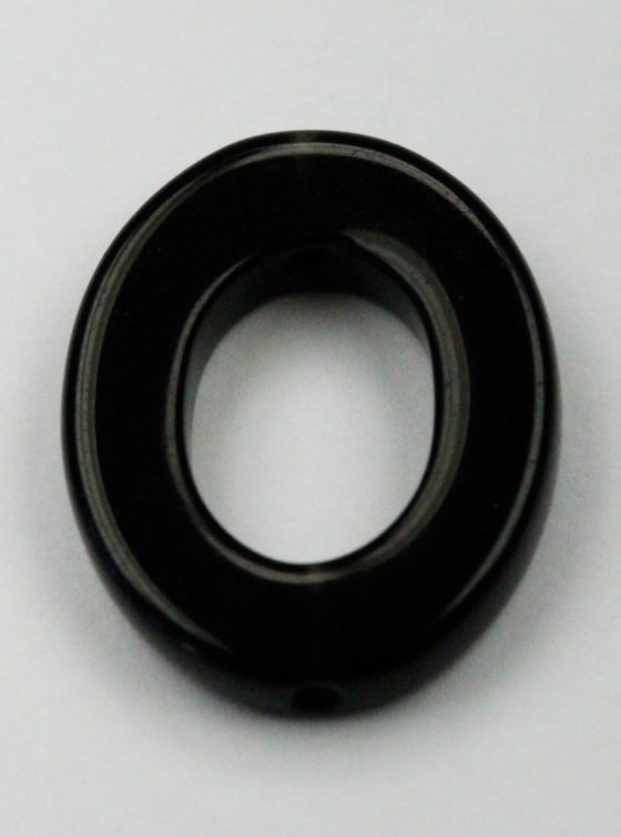 21 x 18 mm Obsidian Oval ring - Sold per string, approx 20 pcs per string