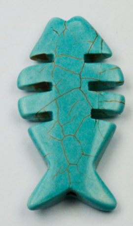 26 x 50 mm Howlite Fish shape pendant - Sold per string, approx. 8 pcs per string